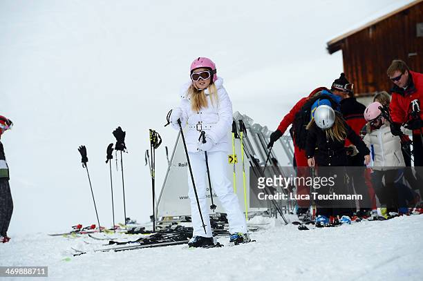 Dutch Princess Catharina-Amalia attends the annual winter photocall on February 17, 2014 in Lech, Austria.
