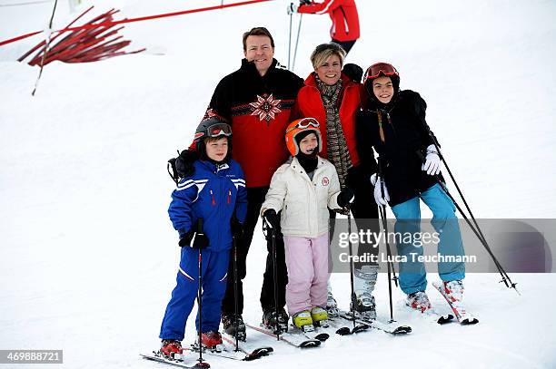 Prince Constantijn; Princess Laurentien of The Netherlands; Countess Eloise; Count Claus-Casimir; Countess Leonore attends the annual winter...