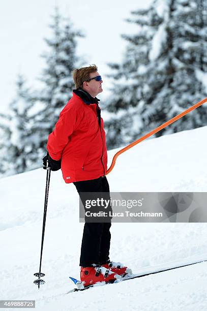 King Willem-Alexander of the Netherlands attends the annual winter photocall on February 17, 2014 in Lech, Austria.