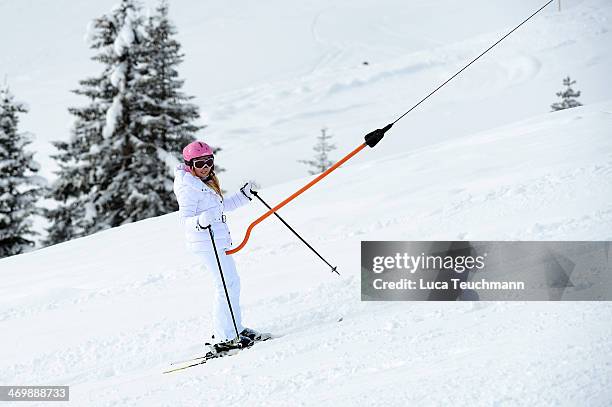 Dutch Princess Catharina-Amalia attends the annual winter photocall on February 17, 2014 in Lech, Austria.