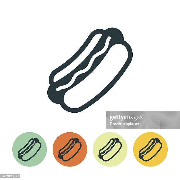 ilustrações, clipart, desenhos animados e ícones de ícone de cachorro-quente - hot dog