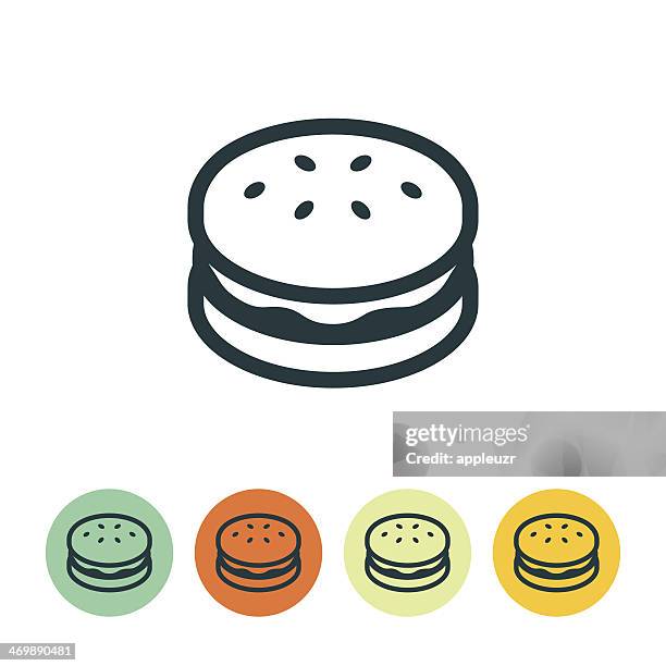hamburger icon - sesame seed bun stock illustrations