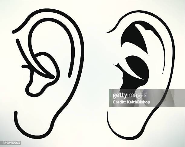 human ear - hearing - earlobe stock illustrations