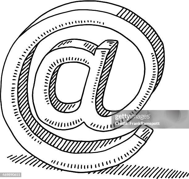 email communication symbol drawing - at symbol stock illustrations