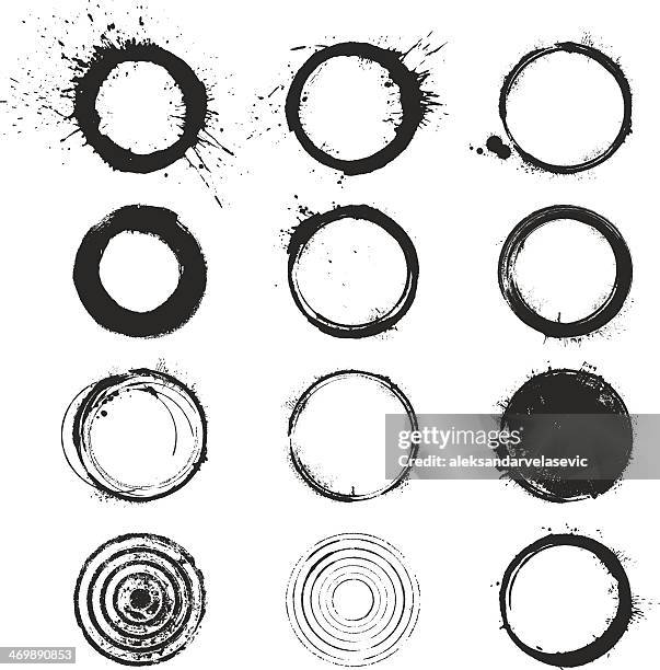 illustrazioni stock, clip art, cartoni animati e icone di tendenza di grunge cerchi - esposto alle intemperie