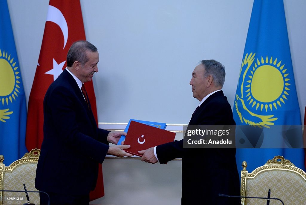 Turkish President Recep Tayyip Erdogan - Kazakh President Nursultan Nazarbayev press conference