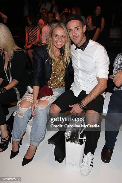 Faye De Lanty and Donny Galella arrive at the Johanna Johnson Presented By Capitol Grand show at Mercedes-Benz Fashion Week Australia 2015 at...