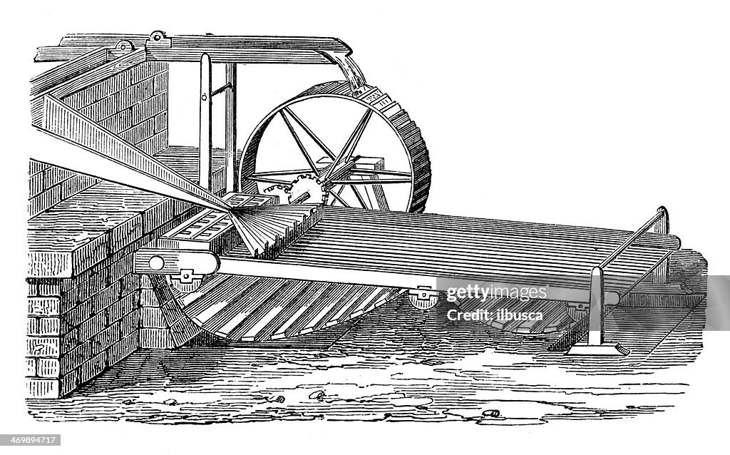 Antique illustration of loom