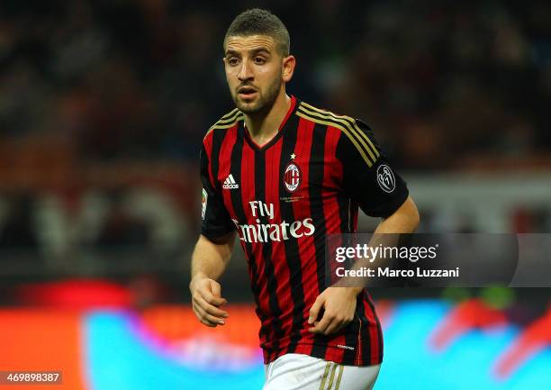 Adel Taarabt of AC Milan looks on during the Serie A match between AC Milan and Bologna FC at San Siro Stadium on February 14, 2014 in Milan, Italy.