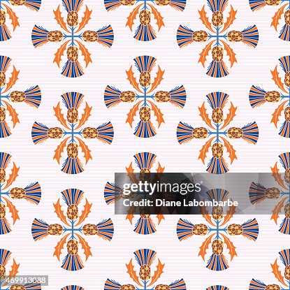 Stencil Style Scottish Thistle Seamless Pattern Stencil Style Scottish Thistle Seamless Pattern