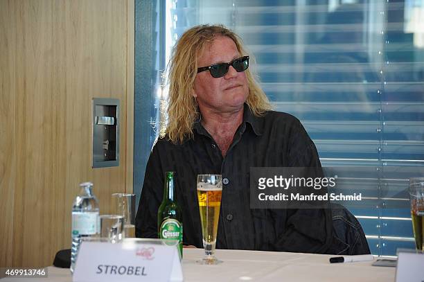 Aron Strobel of Muenchener Freiheit attends the Vienna Wiesn 2015 press conference on April 16, 2015 in Vienna, Austria.