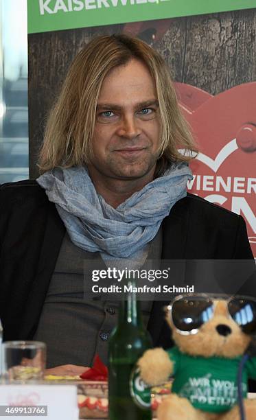 Tim Wilhelm of Muenchener Freiheit attends the Vienna Wiesn 2015 press conference on April 16, 2015 in Vienna, Austria.