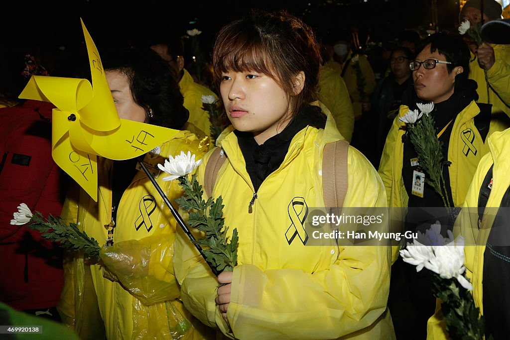 Relatives Of Sewol Victims Protest In Seoul
