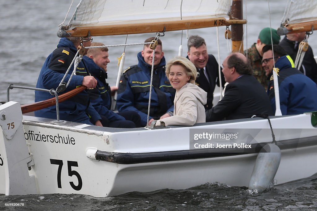 Von der Leyen Visits Naval School At Ploen