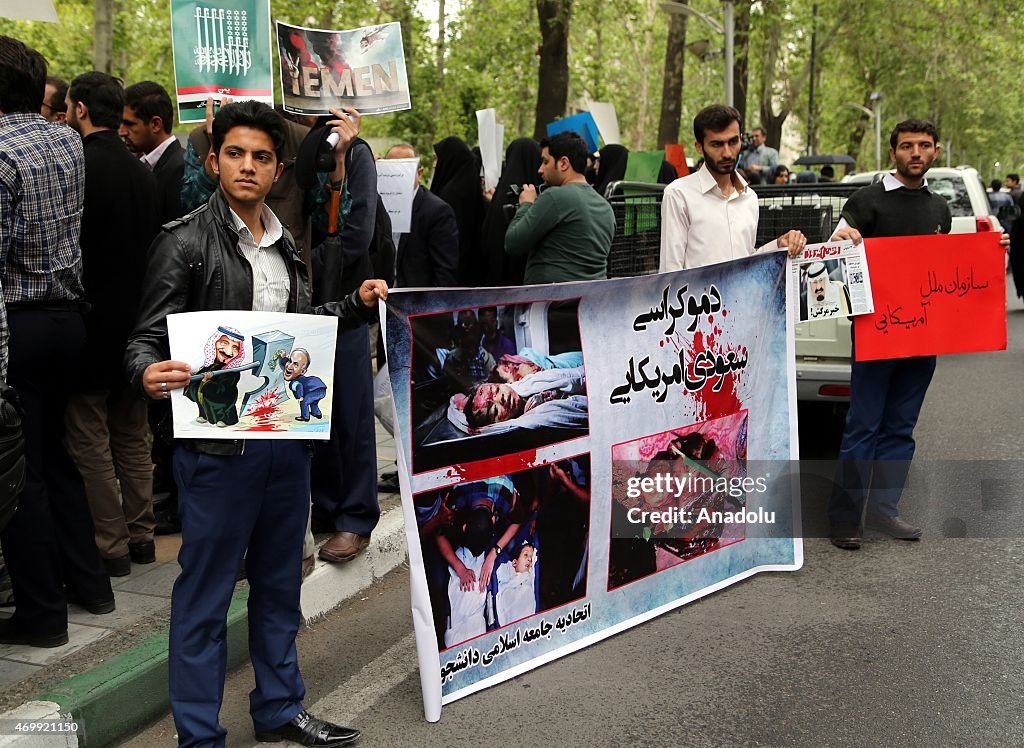 Saudi-led operations protested in Iranian capital Tehran