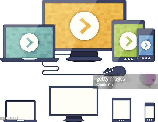 technology devices - web designer white background stock illustrations