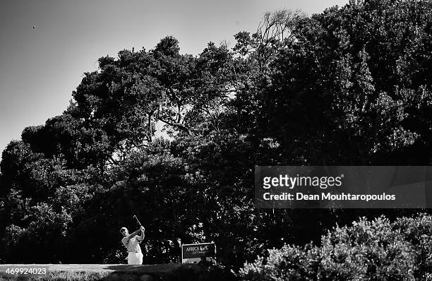 Darren Fichardt of South Africa hits his tee shot on the 17th hole during Final Day of the Africa Open at East London Golf Club on February 16, 2014...
