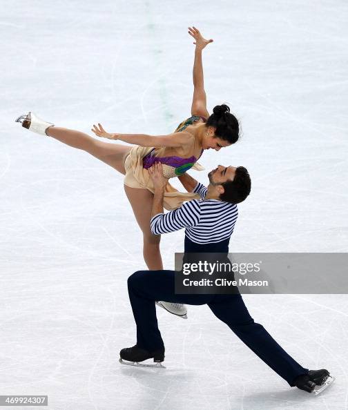 Sara Hurtado and Adria Diaz of Spain compete in the Figure Skating