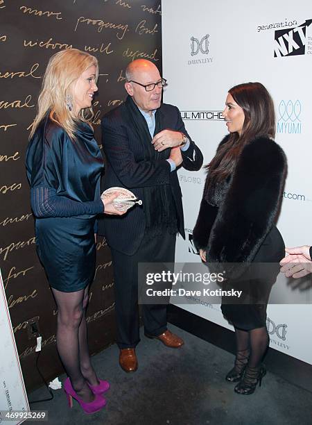 Harry Smith and Kim Kardashian attend the Generation NXT charity benefit at 1OAK on February 16, 2014 in New York City.