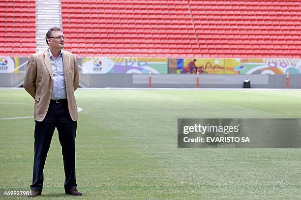 Secretary General Jerome Valcke makes an inspection visit to the National Stadium of Brasilia on February 17, 2014. Valcke is visiting World Cup...
