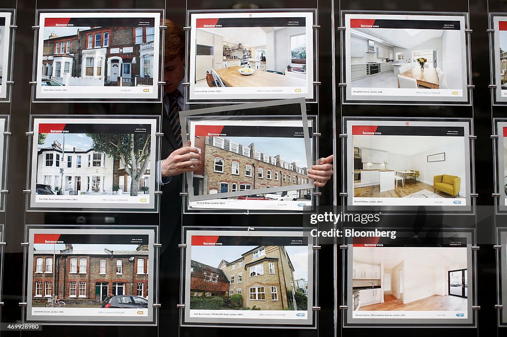 Estate Agents' For Sale Boards And Residential Properties As U.K.'s Next Government Faces Mounting Housing Crisis