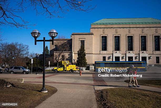 The Horace H. Rackham School of Graduate Studies Building is viewed on the central campus March 24, 2015 at the University of Michigan in Ann Arbor,...