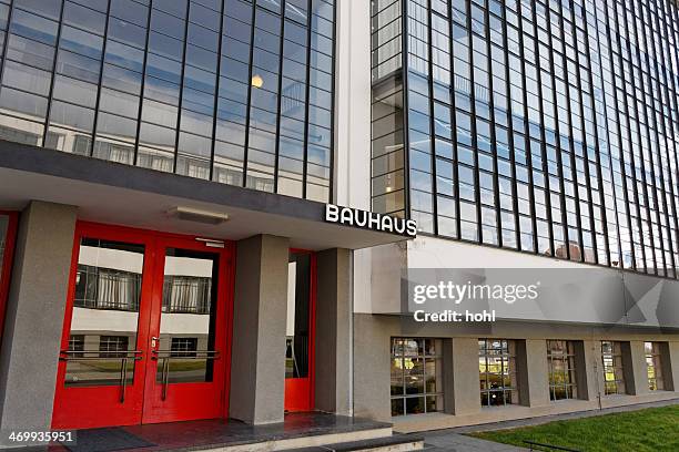 bauhaus dessau - entrance - dessau stockfoto's en -beelden