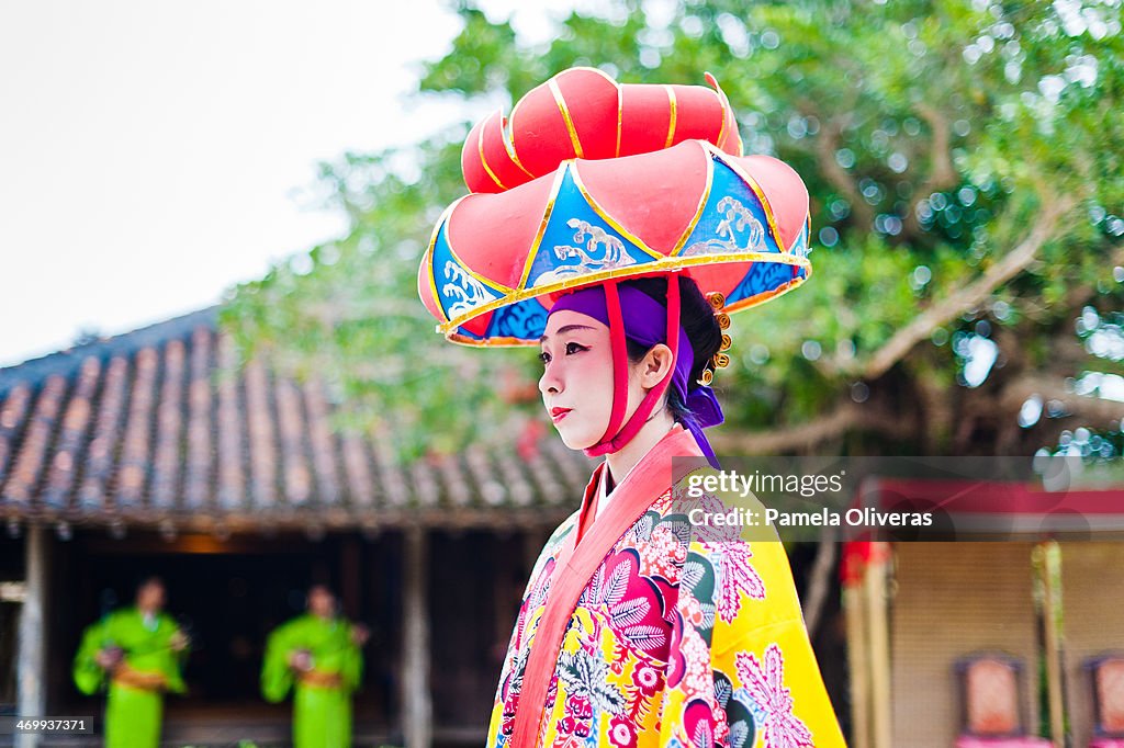 Ryukyu lady in a hat