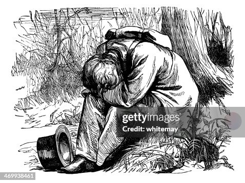 Man resting under a tree Man resting under a tree