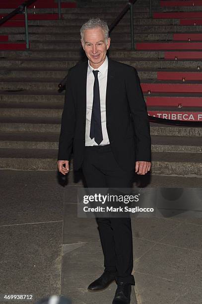 Former Tennis Pro John McEnroe attends the Tribeca Film Festival's Vanity Fair Party at State Supreme Courthouse on April 14, 2015 in New York City.