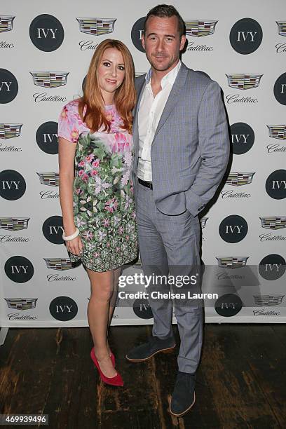 Actors Katy O'Grady and Barry Sloane attend the IVY Los Angeles innovator dinner presented by Cadillac and IVY at A.O.C on April 15, 2015 in Los...