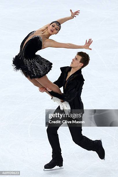 Elena Ilinykh and Nikita Katsalapov of Russia compete in the Figure Skating Ice Dance Free Dance on Day 10 of the Sochi 2014 Winter Olympics at...