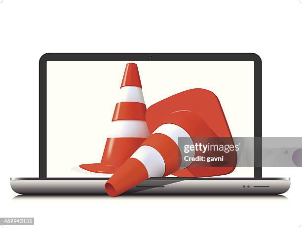 under construction - caution tape white background stock illustrations