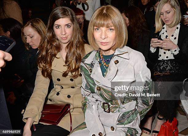 Anna Wintour attends the front row at Burberry Womenswear Autumn/Winter 2014 at Kensington Gardens on February 17, 2014 in London, England.
