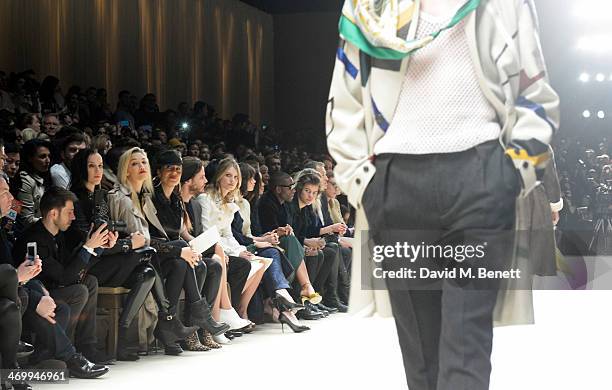 Models walk the runway as Donna Grantis, Hannah Welton, Ida Nielsen, Felicitas Rombold, Daniel Bruhl, Melanie Laurent, Guey Lun-Mei, Felicity Jones,...