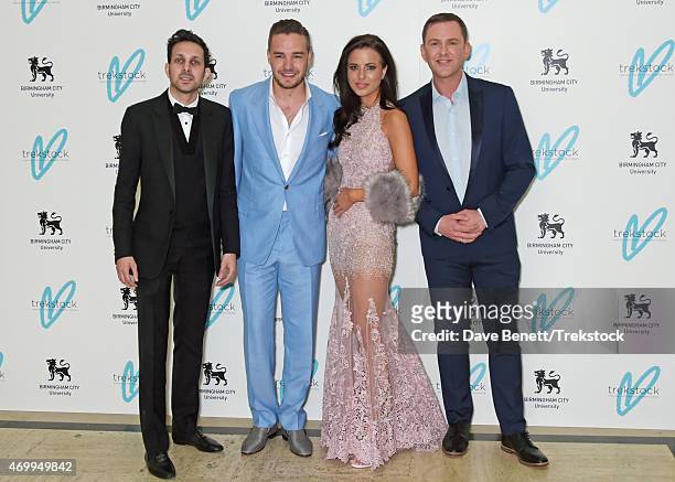 Dynamo, Liam Payne, Sophia Smith and Scott Mills attend The Great Gatsby Ball in support of Trekstock at Bloomsbury Ballroom on April 16, 2015 in...
