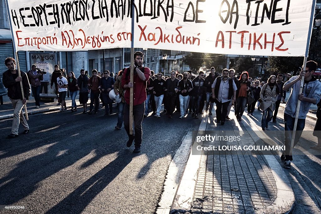 GREECE-POLITICS-ECONOMY-MINES-PROTEST