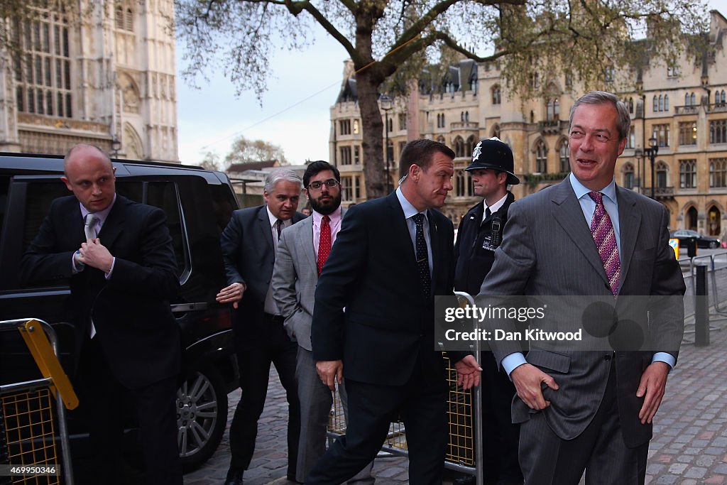 Opposition Leaders Arrive For The Live BBC Debate