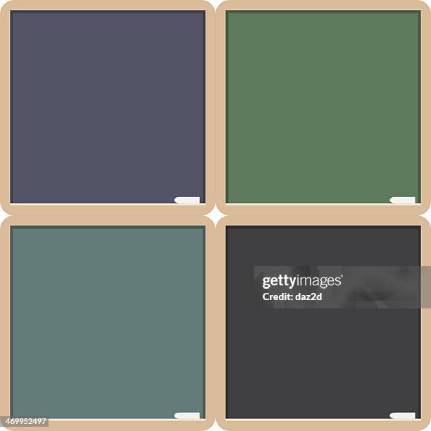 blank school chalkboard set - empty high school classroom stock illustrations
