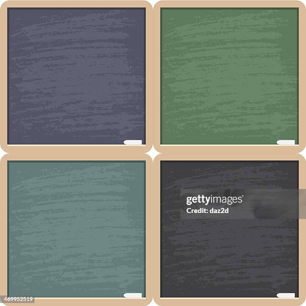 blank school blackboard set - private school classroom stock illustrations