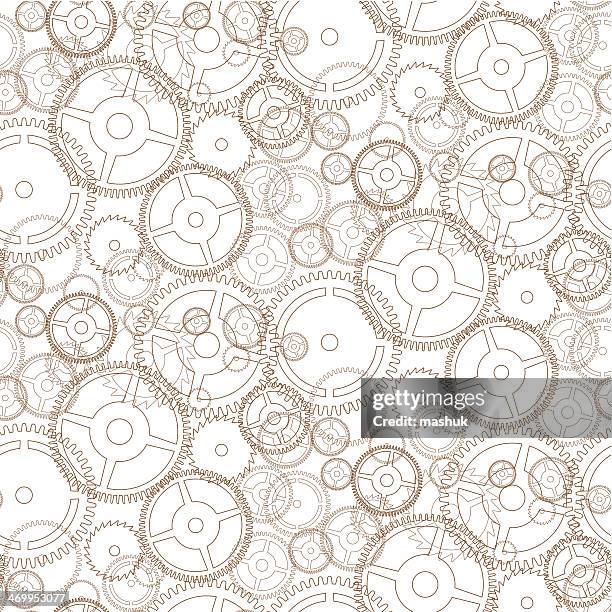 gear seamless pattern - machine part stock illustrations