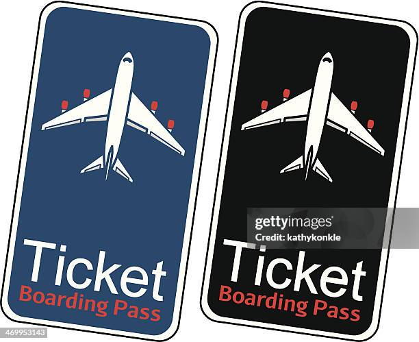 airline ticket and boarding pass - airplane ticket stock illustrations