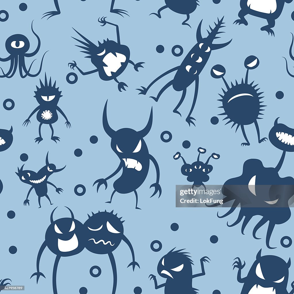 Seamless background - Cartoon monster