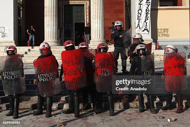Athes Gui Riot 50 Gold Police Shield Stock Photos, High-Res Pictures, and Images ...