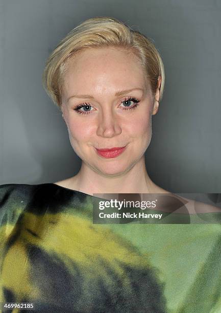 Gwendoline Christie attends the Giles show at London Fashion Week AW14 at on February 17, 2014 in London, England.