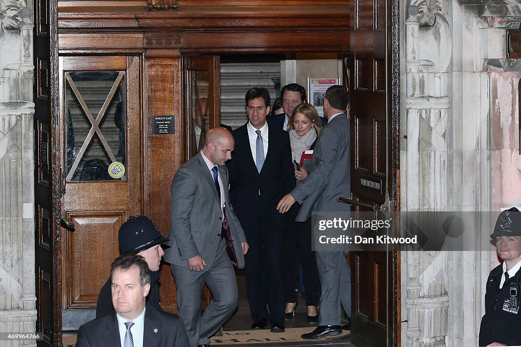 Opposition Leaders Arrive For The Live BBC Debate