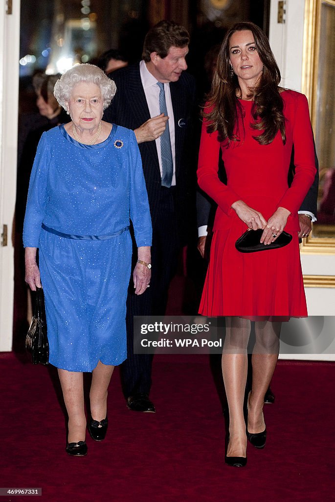 Queen Elizabeth II Hosts Dramatic Arts Reception At Buckingham Palace