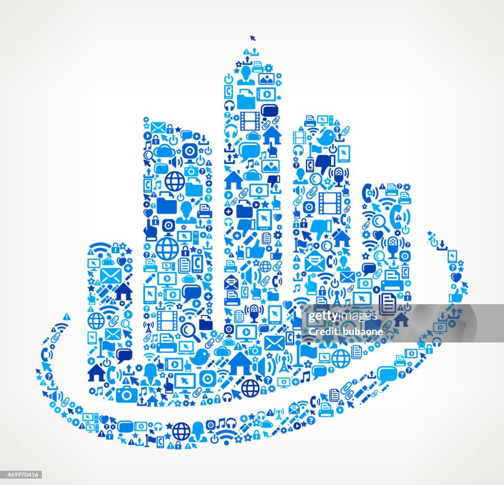 City Buildings On Vector Technology Pattern Background High-Res Vector ...
