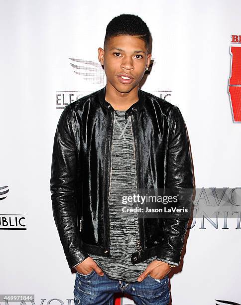 Actor Bryshere Y. Gray attends the premiere of "Brotherly Love" at SilverScreen Theater at the Pacific Design Center on April 13, 2015 in West...