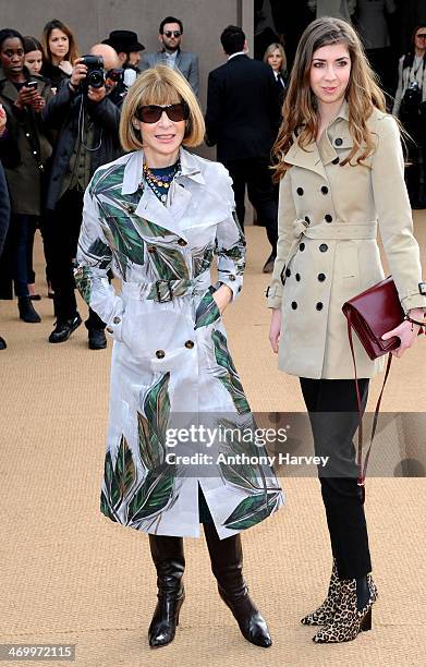 Anna Wintour attends the Burberry Prorsum show at London Fashion Week AW14 at Kensington Gardens on February 17, 2014 in London, England.